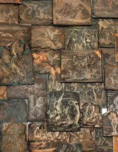 Forty-nine original printing blocks for the first edition of Alice’s Adventures in Wonderland (London: R. Clay, Son, and Taylor for Macmillan and Co., 1865), and for the first edition of Through the Looking-Glass, and what Alice found there (London: R. Clay, Son, and Taylor for Macmillan and Co., 1871). Image courtesy of Christie’s.